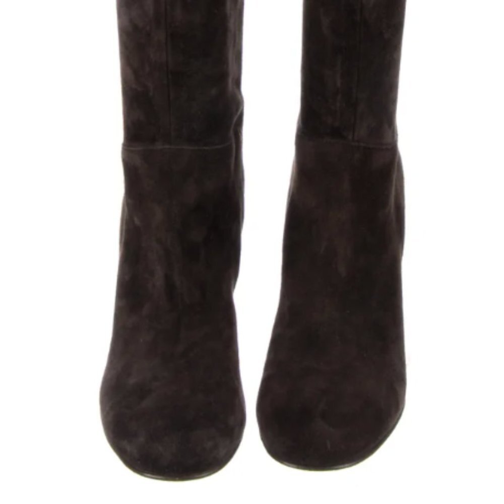 DOLCE & GABBANA suede over the knee THIGH BOOTS brown 37 6.5 scrunch paper bag - Picture 3 of 9